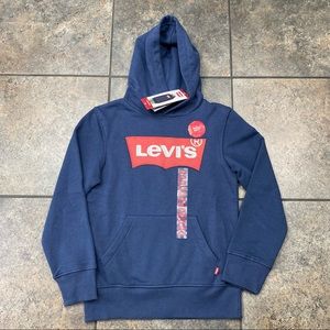 NEW! Boy’s Levi’s Pullover Hooded Sweatshirt Size 7-8 W/Tags